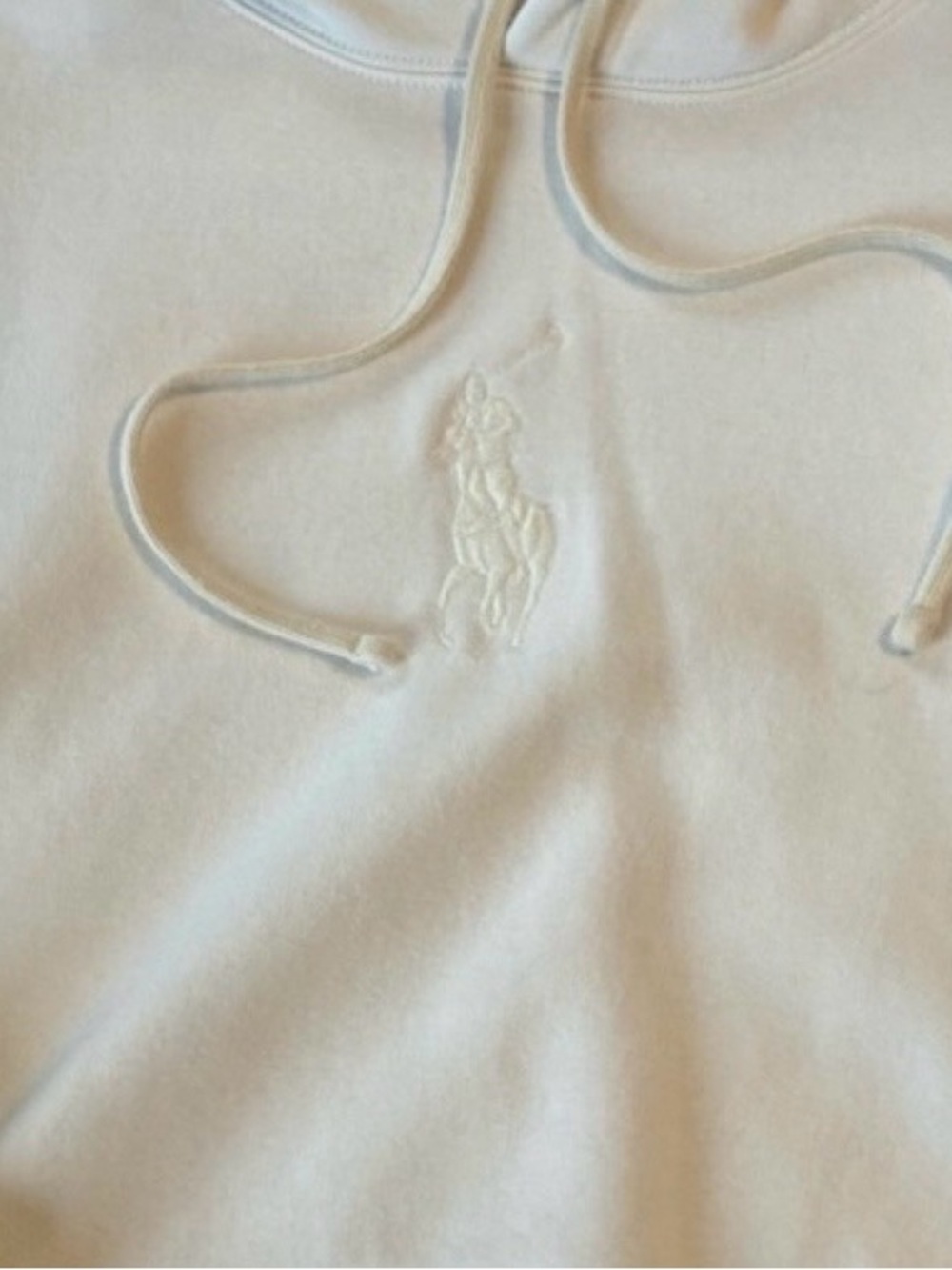 Polo Ralph Lauren Cream Hoodie with Large  Embroidered Pony